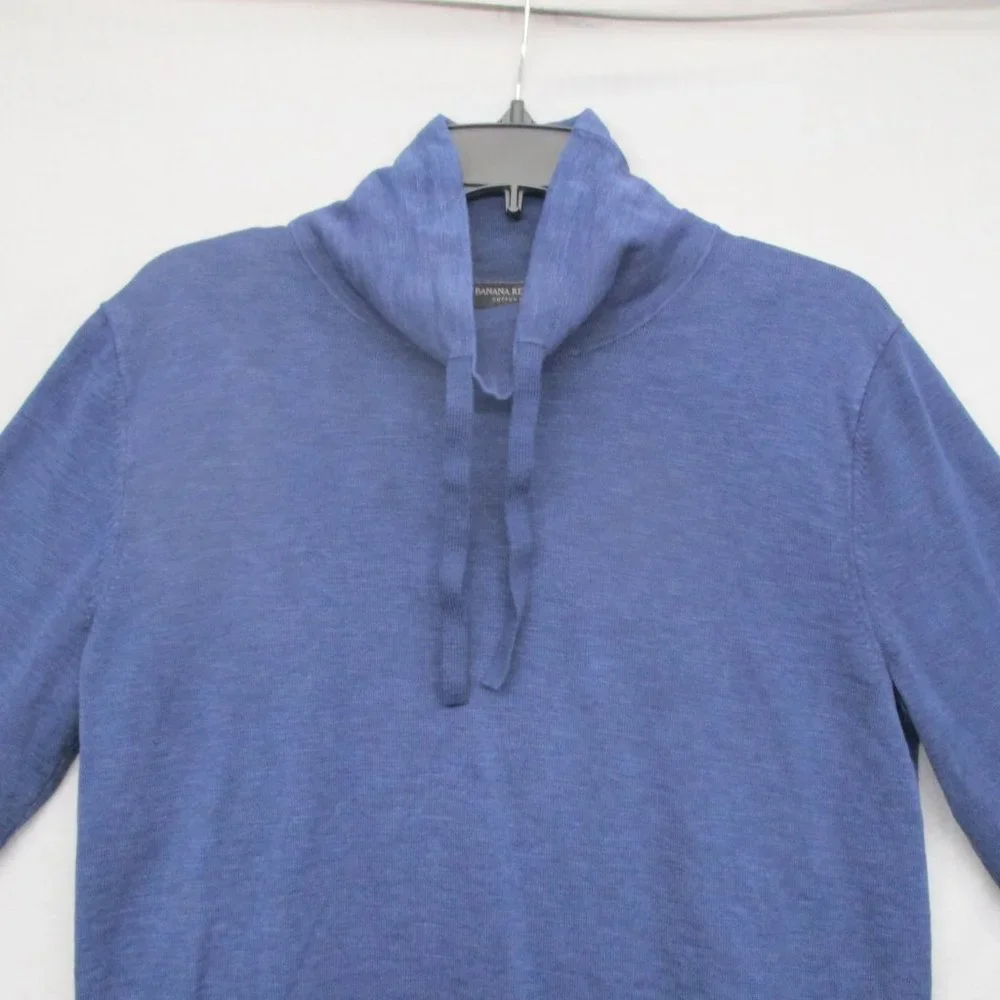 Banana Republic Long Sleeve Cowl Neck Shirt/Lightweight Sweater Blue Men Size  M